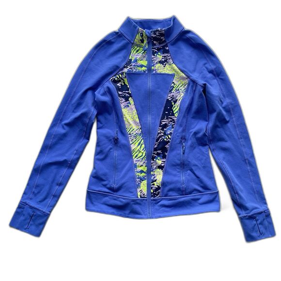 Ivivva By Lululemon Perfect Your Practice Athletic Full Zip Jacket Size 14 Blue